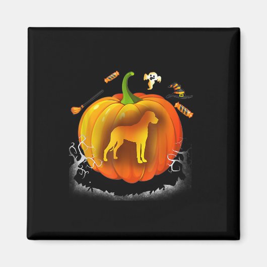 rottweiler dog pumpkin pak halloween magneet (Voorkant)