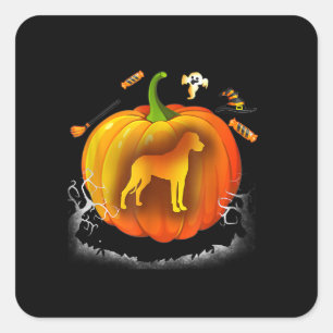 rottweiler dog pumpkin pak halloween vierkante sticker