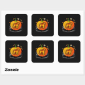 rottweiler dog pumpkin pak halloween vierkante sticker (Vel)