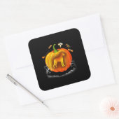 rottweiler dog pumpkin pak halloween vierkante sticker (Envelop)