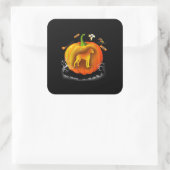rottweiler dog pumpkin pak halloween vierkante sticker (Tas)