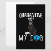 Rottweiler Dog Quarantine met mijn hond Funny Gift Briefpapier (Voorkant / Achterkant)