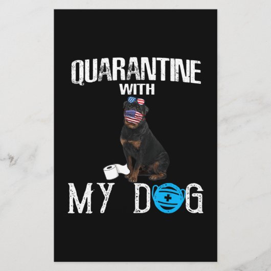 Rottweiler Dog Quarantine met mijn hond Funny Gift Briefpapier (Voorkant)