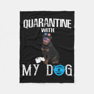 Rottweiler Dog Quarantine met mijn hond Funny Gift Fleece Deken