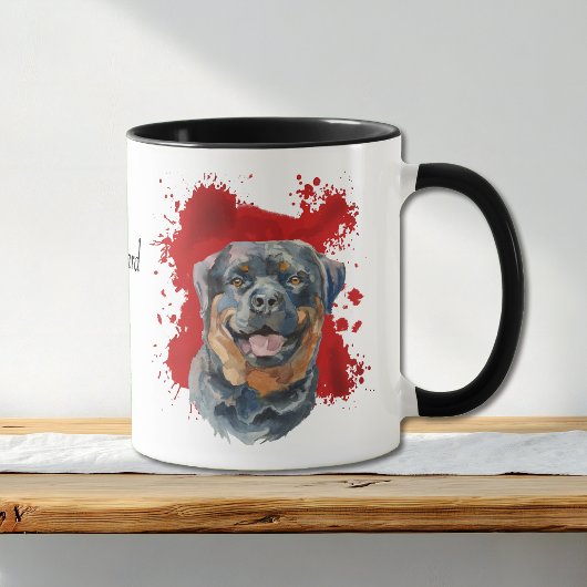 Rottweiler Dog Red Abstracte Achtergrond Mok