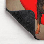Rottweiler Dog Red Heart Muismat (Hoek)