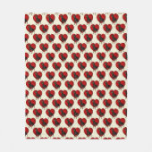 Rottweiler Dog Red Heart Patroon Fleece Deken (Voorkant)