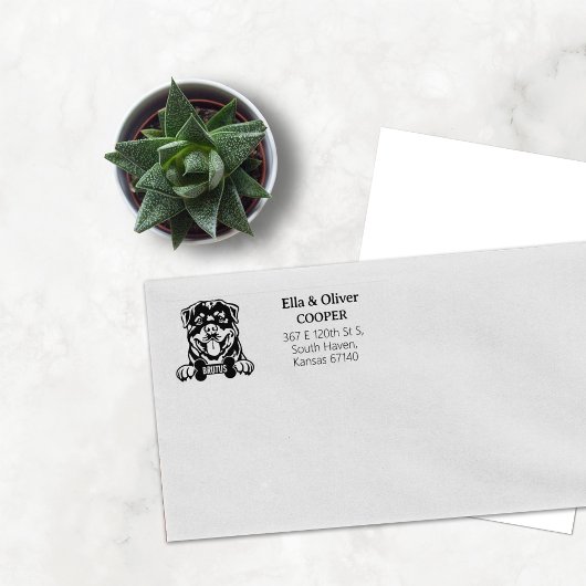 Rottweiler Dog Retouradres Rubberstempel