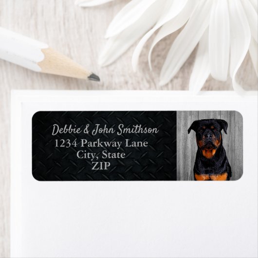 Rottweiler Dog Return Address Animal Cute Label (Insitu)