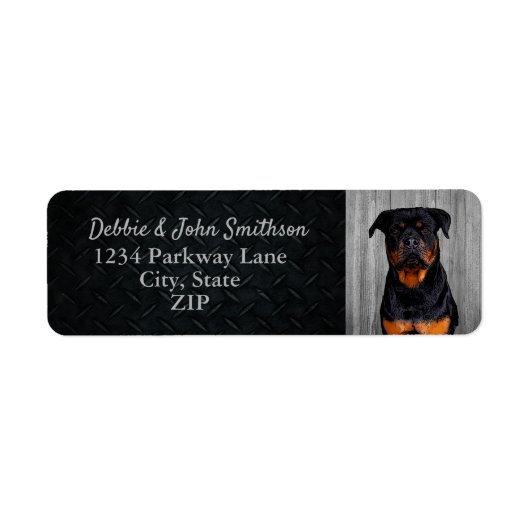 Rottweiler Dog Return Address Animal Cute Label (Voorkant)