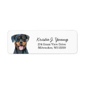 Rottweiler Dog Return Address Label (Voorkant)