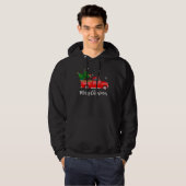 Rottweiler Dog Riding Red Truck Kerstmis Hoodie (Voorkant volledig)