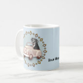 Rottweiler Dog Rijden Auto mok (Voorkant links)