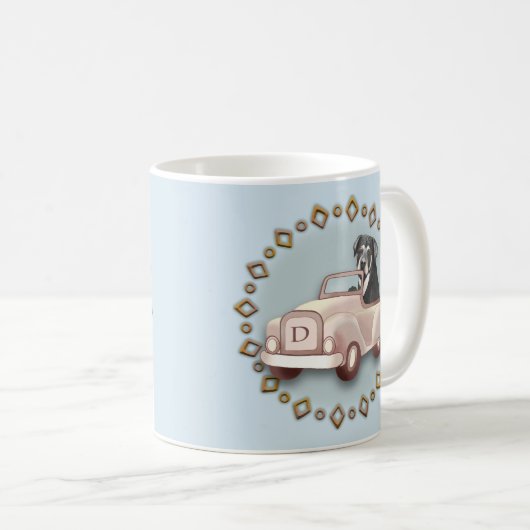 Rottweiler Dog Rijden Auto mok (Voorkant rechts)