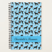 Rottweiler Dog-rotaties Blauwe Agenda Planner (Voorkant)