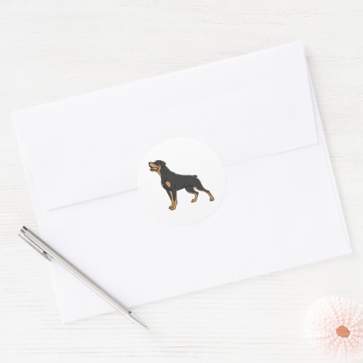 Rottweiler Dog - Rottie Pride Ronde Sticker (Envelop)