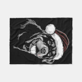 Rottweiler Dog Santa Hat Christmas Xmas Pajama  Fleece Deken (Voorkant (Horizontaal))