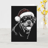 Rottweiler Dog Santa Hat Christmas Xmas Pajama  Kaart (Gele Bloem)