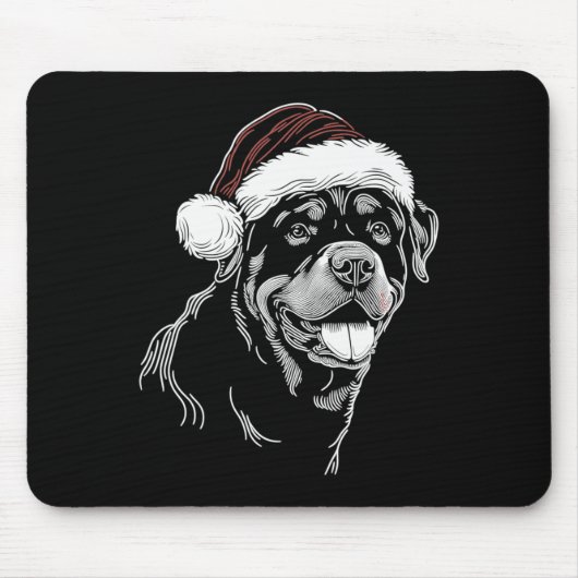 Rottweiler Dog Santa Hat Christmas Xmas Pajama Muismat (Voorkant)