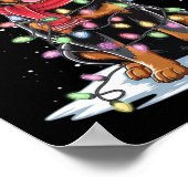 Rottweiler Dog Santa Hat Kerstboom Light Xmas Poster (Hoek)