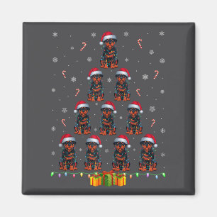 Rottweiler Dog Santa Hat Xmas Light Mannen Vrouwen Magneet