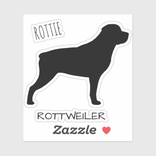 Rottweiler Dog Silhouet Profiel Vinyl Sticker (Vel)