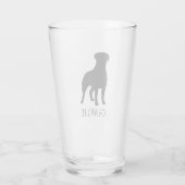 Rottweiler Dog Silhouette Aangepaste Rottie Glas (Achterkant)
