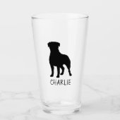 Rottweiler Dog Silhouette Aangepaste Rottie Glas (Voorkant)
