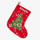 Rottweiler Dog Silhouette-kerstboom Grote Kerstsok (Voorkant (Hangend))