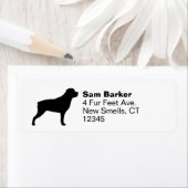 Rottweiler Dog Silhouette Retouradres Etiket (Insitu)
