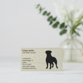 Rottweiler Dog Silhouette Rustic Style Rottie Dog Visitekaartje (Staand voorkant)