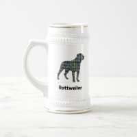 Rottweiler Dog Silhouette Yellow & Black Grid