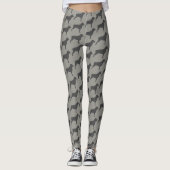Rottweiler Dog Silhouettes Patroon Grijs Leggings (Voorkant)