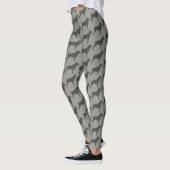 Rottweiler Dog Silhouettes Patroon Grijs Leggings (Links)