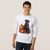 Rottweiler Dog Sitting beroemd gemaakt door Hallow Trui (Voorkant volledig)