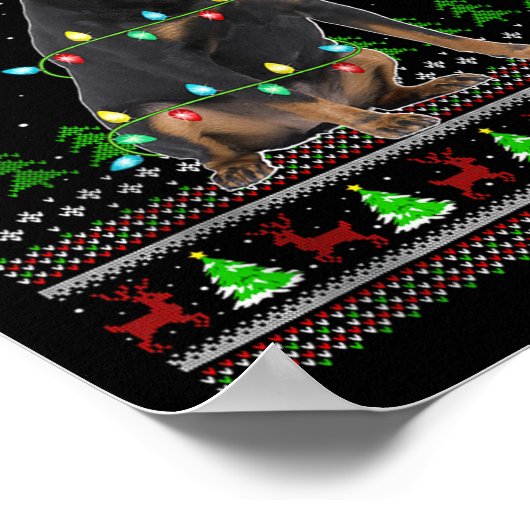 Rottweiler Dog Ugly Christmas Sweaters Holiday San Poster (Hoek)