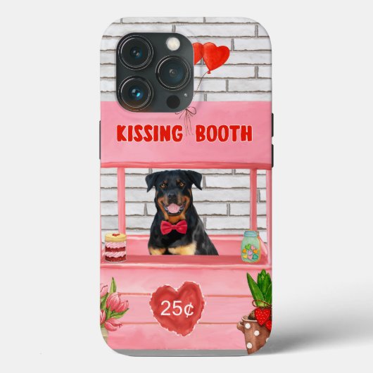 Rottweiler Dog Valentijnsdag Kissing Booth Case-Mate iPhone Case (Achterkant)