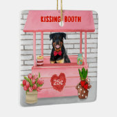 Rottweiler Dog Valentijnsdag Kissing Booth Keramisch Ornament (Rechts)