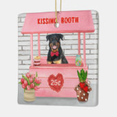Rottweiler Dog Valentijnsdag Kissing Booth Keramisch Ornament (Links)