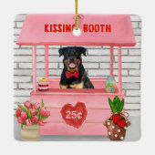 Rottweiler Dog Valentijnsdag Kissing Booth Keramisch Ornament (Achterkant)