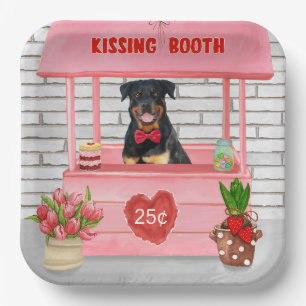 Rottweiler Dog Valentijnsdag Kissing Booth Papieren Bordje