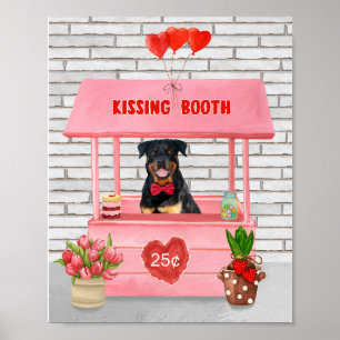 Rottweiler Dog Valentijnsdag Kissing Booth Poster