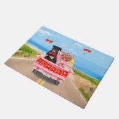 Rottweiler Dog Valentijnsdag Truck Hearts Deurmat (Schuin)