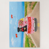 Rottweiler Dog Valentijnsdag Truck Hearts Legpuzzel (Verticaal)