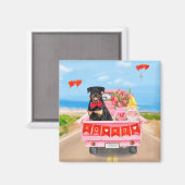 Rottweiler Dog Valentijnsdag Truck Hearts Magneet (Voorkant / Achterkant)