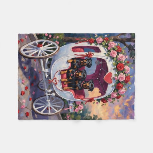 Rottweiler Dog Valentine's Day Fleece Deken (Voorkant (Horizontaal))