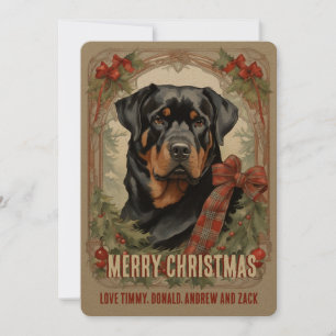 Rottweiler Dog Vintage Kerst Kaart