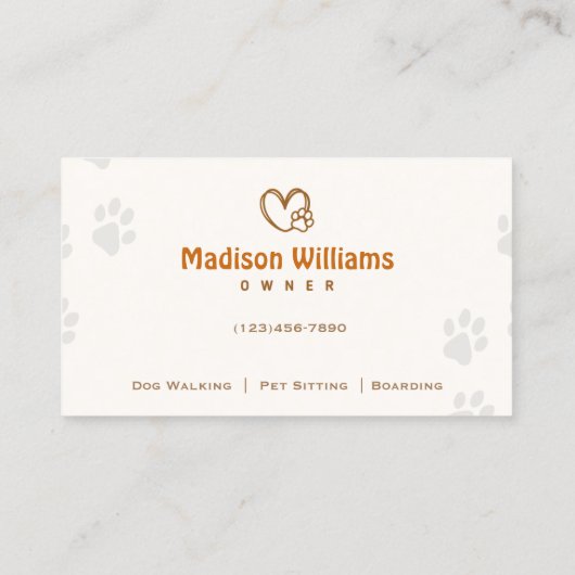 Rottweiler Dog Walker Pet Sitting Visitekaartje (Achterkant)