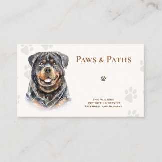 Rottweiler Dog Walker Pet Sitting Visitekaartje