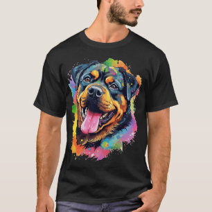 Rottweiler Dog Waterverf Art T-shirt